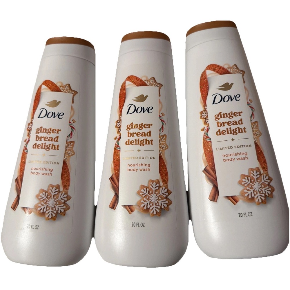 Dove Gingerbread Delight Body Wash, Limited Edition Holiday 20 oz - LOT OF 3